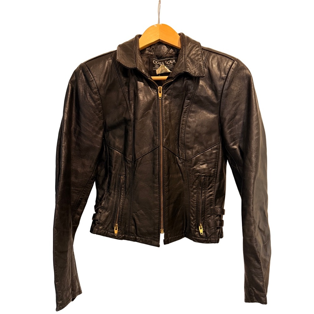 VTG Cosa Nova Leather Trucker Jacket